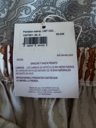 Pantalones ZÚA beige y naranja clarito