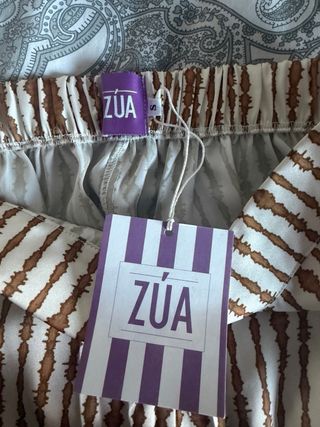 Pantalones ZÚA beige y naranja clarito