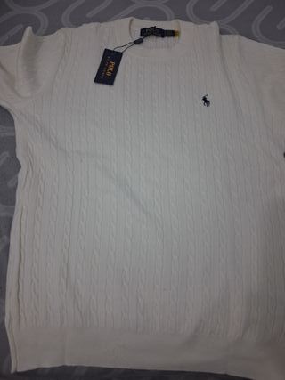 Jersey Polo Ralph Lauren trenzado blanco