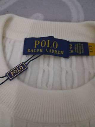Jersey Polo Ralph Lauren trenzado blanco