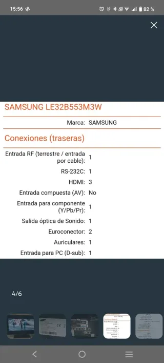 Televisión Samsung Negra