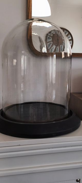 Redoma Gigante Vidro e Madeira Maciça