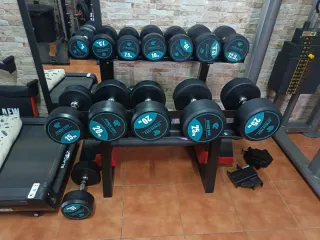Rack Mancuernas y Mancuernas Fitness Tech