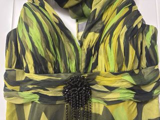 Vestido fiesta mujer largo tonos verde talla 40