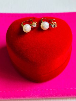 Pendientes Oro 18k Tu y Yo Perla
