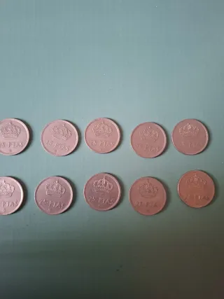 Monedas 25 Pesetas Juan Carlos I (10 uds)