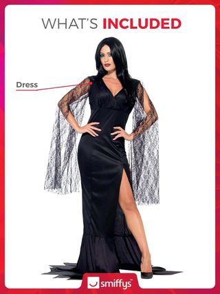 Smiffys Disfraz de alma inmortal, negro con vestid