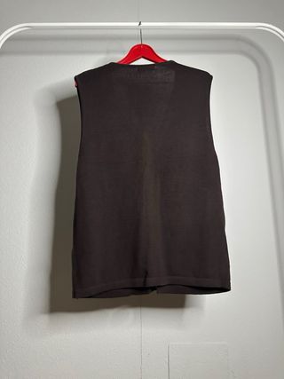 Chaleco Zara Man Vintage Punto Marrón Talla M