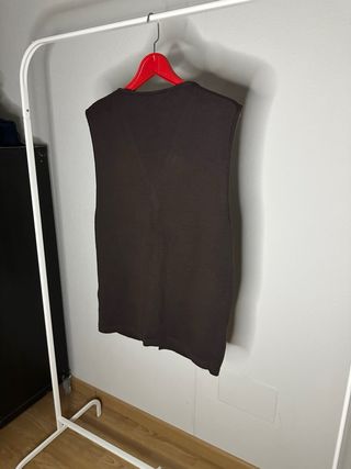 Chaleco Zara Man Vintage Punto Marrón Talla M