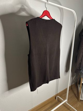 Chaleco Zara Man Vintage Punto Marrón Talla M