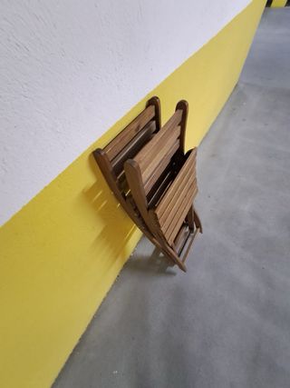 2 Sedie da Giardino Pieghevoli in Legno