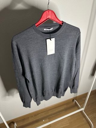 Jersey Zara Lana Gris Talla L