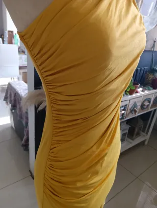 Vestito Zara giallo monospalla