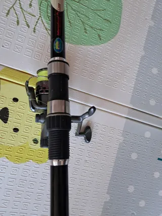 Caña de pescar con carrete