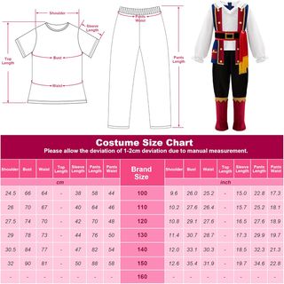 ReliBeauty Disfraz Capitán Pirata Niño 2-12 años c