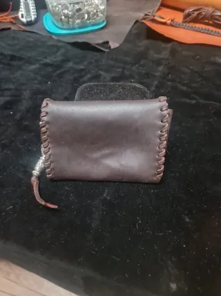 Monedero Cuero Artesanal Calavera