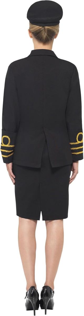 Smiffys Disfraz de oficial de la Marina, Negro, co