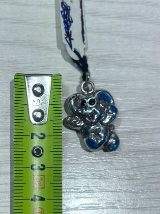 Colgante Plata Elefante Esmaltado Azul