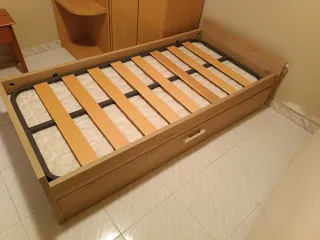 Cama Nido Bicama Madera y Tela