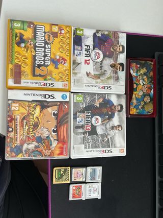 Nintendo 3DS Roja + Cargador + Funda + 7 Juegos