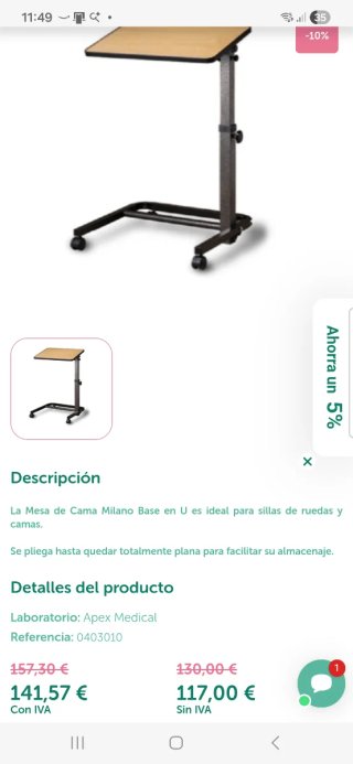 Mesa de cama Milano Negra y Madera