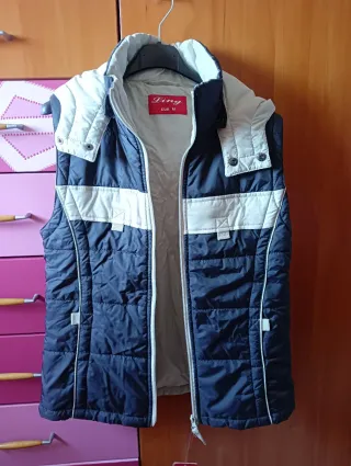 Chaleco Ling Talla M Azul y Blanco
