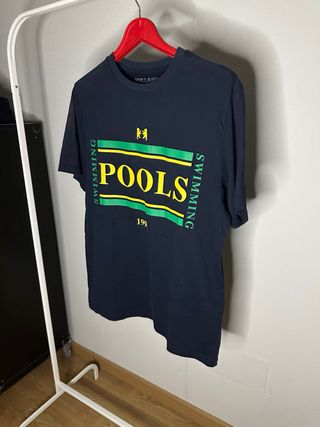 Camiseta Pull&Bear talla M Azul Marino Vintage