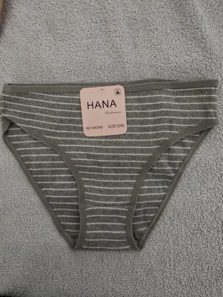 Bragas HANA a rayas (beige, negro, gris)