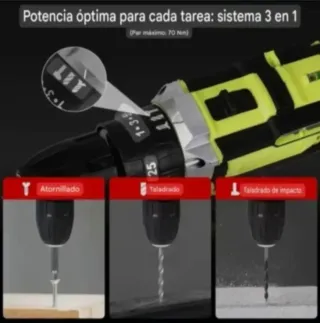 Taladro Atornillador Recargable (2 Baterías)