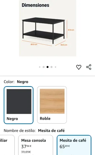 Mesa de centro negra