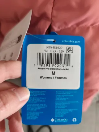 Chaqueta Columbia rosa y blanca