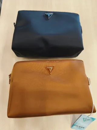 2 Neceser Guess Hombre Negro y Marrón