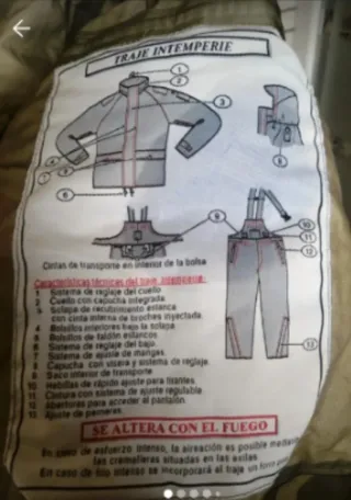 Traje Intemperie Camuflaje talla 3