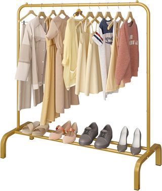 Appendiabiti in Metallo Dorato con Scarpiera 110cm
