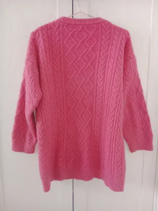 Jersey largo rosa trenzado