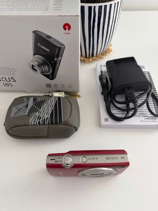 Canon IXUS 185 Roja como Nueva + Caja