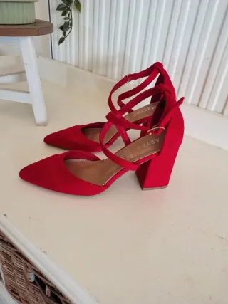 Tacones Rojos Marypaz Ante Talla 36