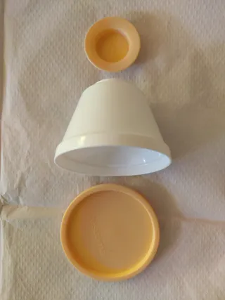 4 Moldes Flan/Cuajada Plástico Naranja/Blanco