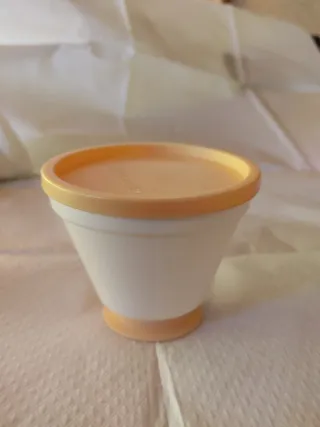 4 Moldes Flan/Cuajada Plástico Naranja/Blanco