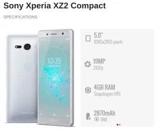 Sony Xperia XZ2 Compact sbloccato da riparare