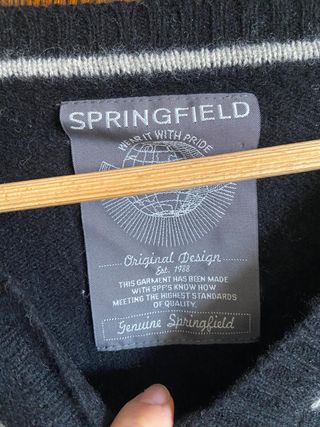 Jersey caballero Springfield negro rayas blancas