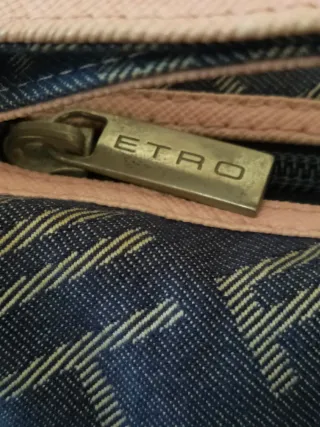 Borsetta Etro tela denim e pelle