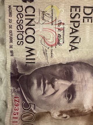 2 Billetes 5000 Pesetas España 1979