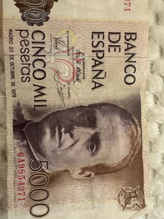 2 Billetes 5000 Pesetas España 1979