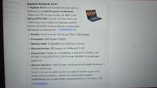 Gigabyte A5 K1 Portátil Gaming RTX 3060