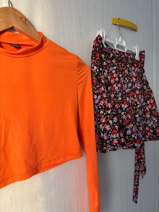 Falda pantalón floral Stradivarius T:XS