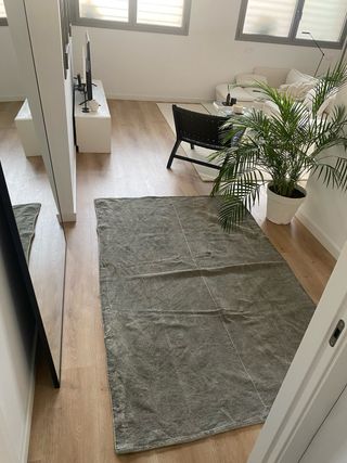 Alfombra Zara Home Gris/ verde rustico 140 X 200cm