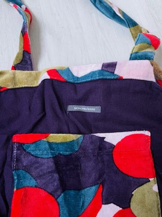 Bolso grande terciopelo estampado