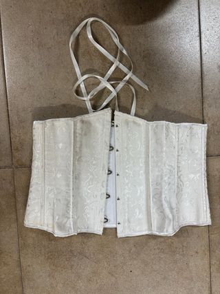 Corsé underbust blanco con tirantes