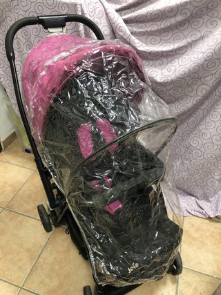 Carrito Joie negro y fucsia
